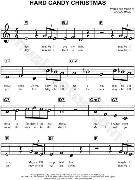 Hard Candy Christmas Lyrics
 Dolly Parton "Hard Candy Christmas" Sheet Music for