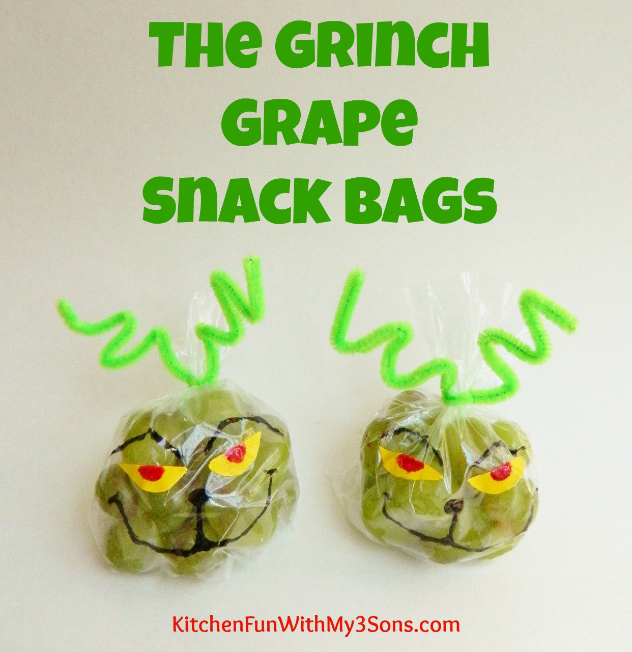 Healthy Christmas Snacks For School Parties
 The Grinch Grape Snack Bags for Christmas Class Parties at