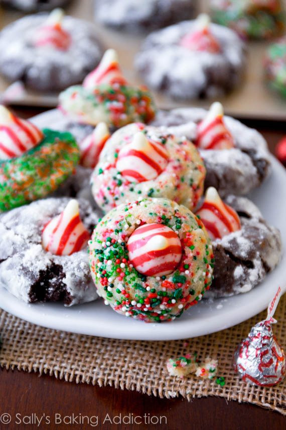 Hershey Kisses Christmas Cookies
 Candy Cane Kiss Cookies Sallys Baking Addiction