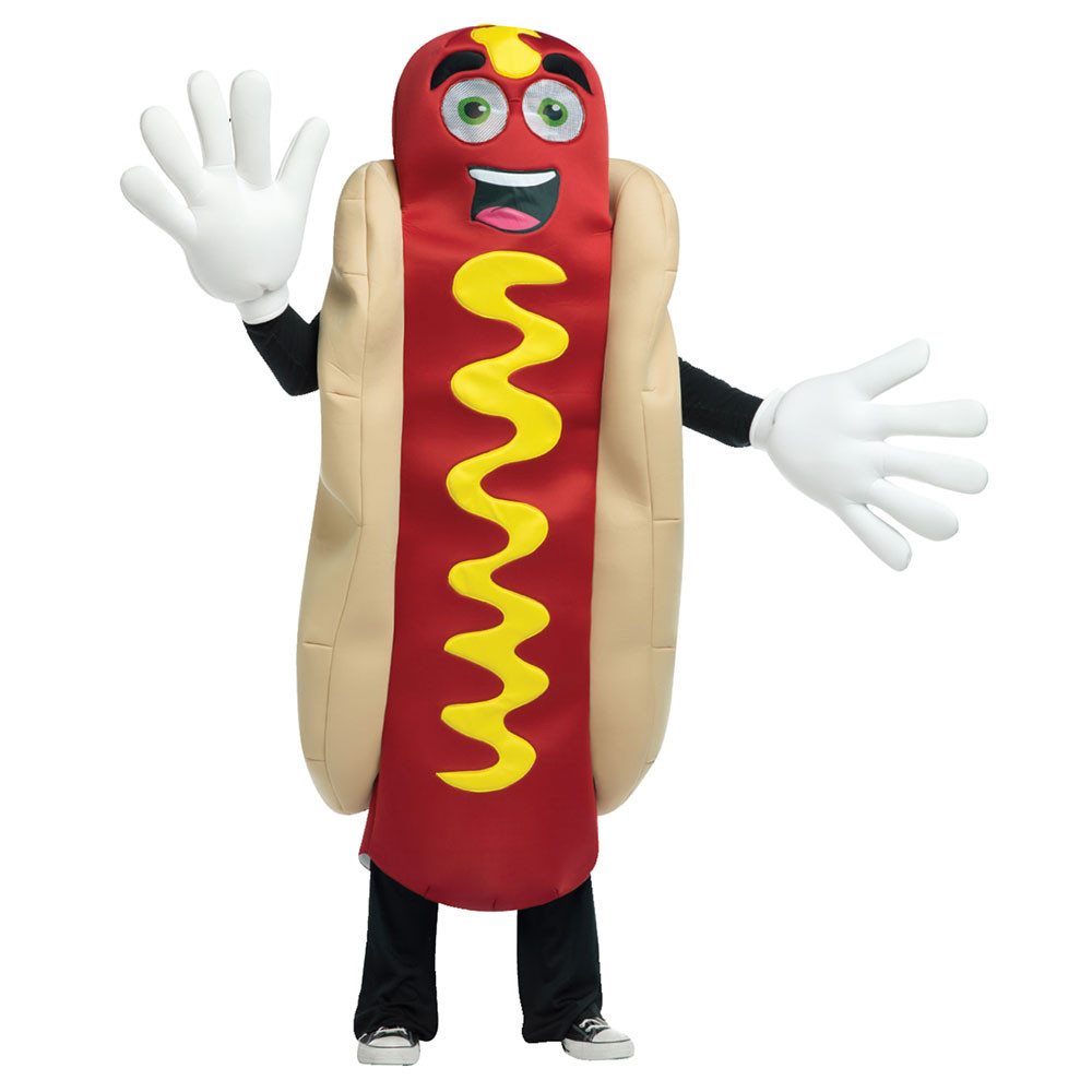 Hot Dog Halloween Costume For Dogs
 Adult Waving Hot Dog Mascot Halloween Costume