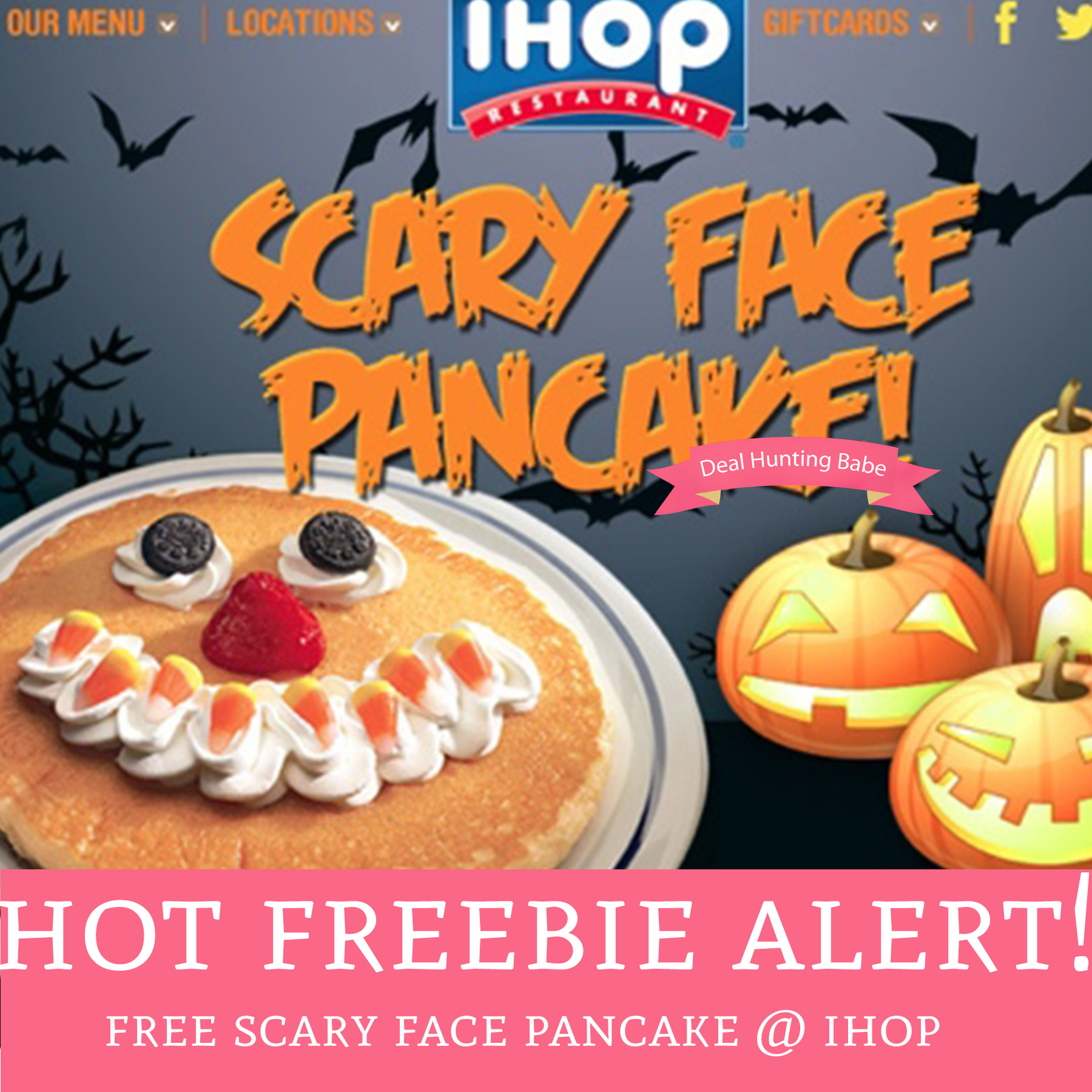 Ihop Halloween Free Pancakes 2019
 FREE Scary Face Pancakes IHOP Deal Hunting Babe