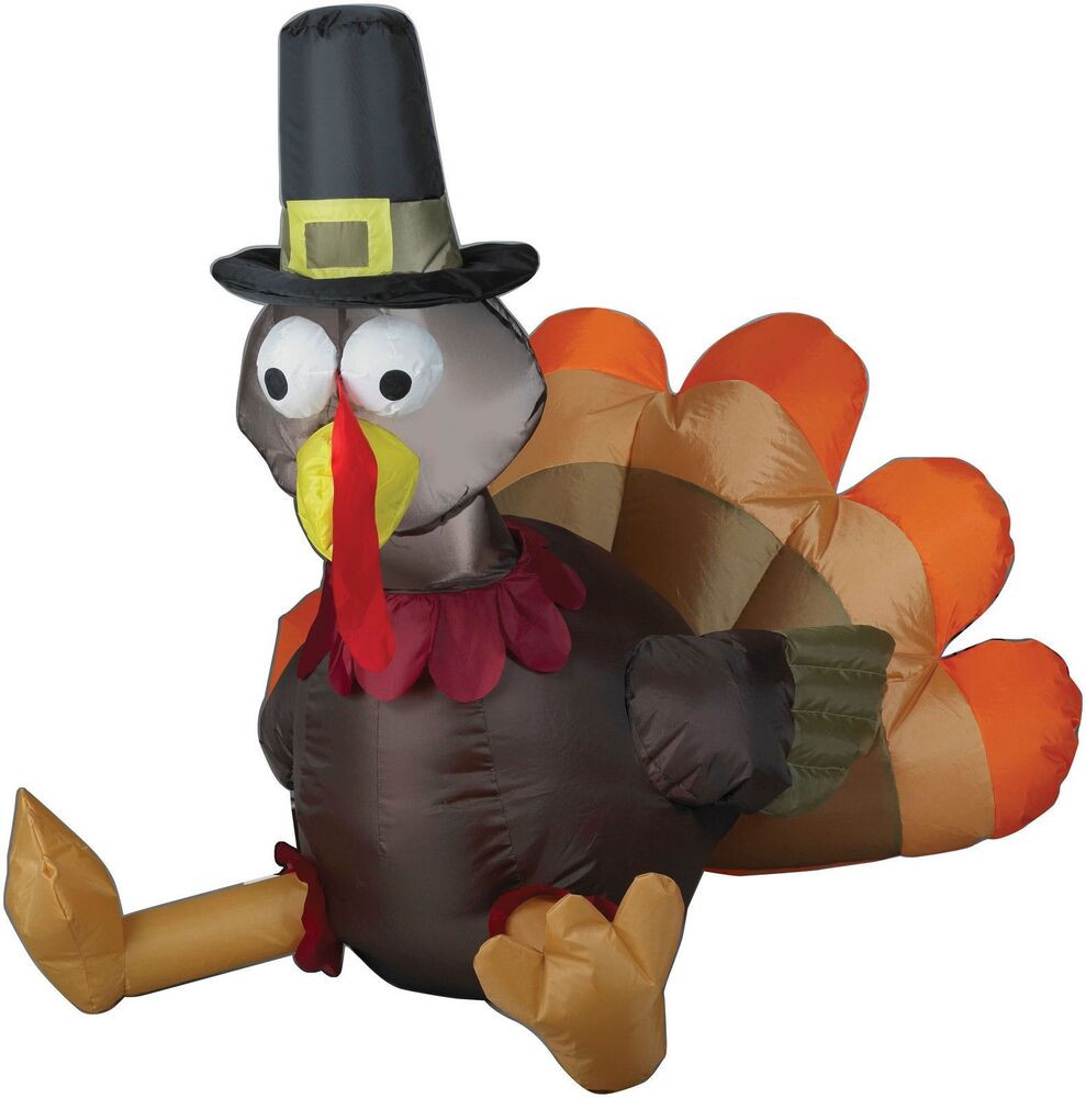 Inflatable Thanksgiving Turkey
 Halloween Thanksgiving Sitting Turkey Pilgrim Inflatable