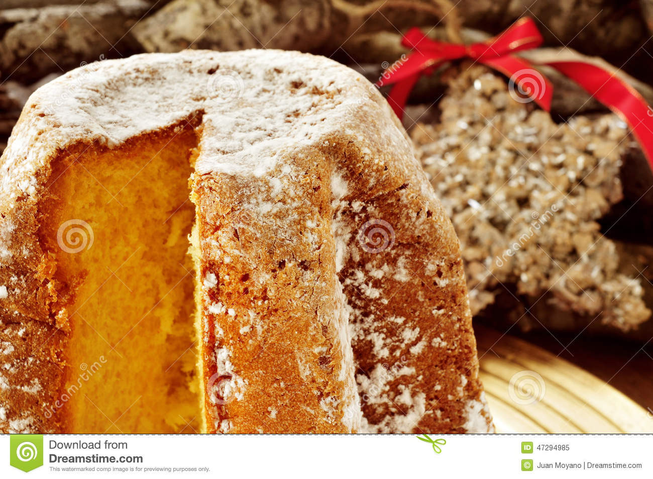 Italian Sweet Bread Loaf Made For Christmas
 Pandoro Typical Italian Sweet Bread For Christmas Time