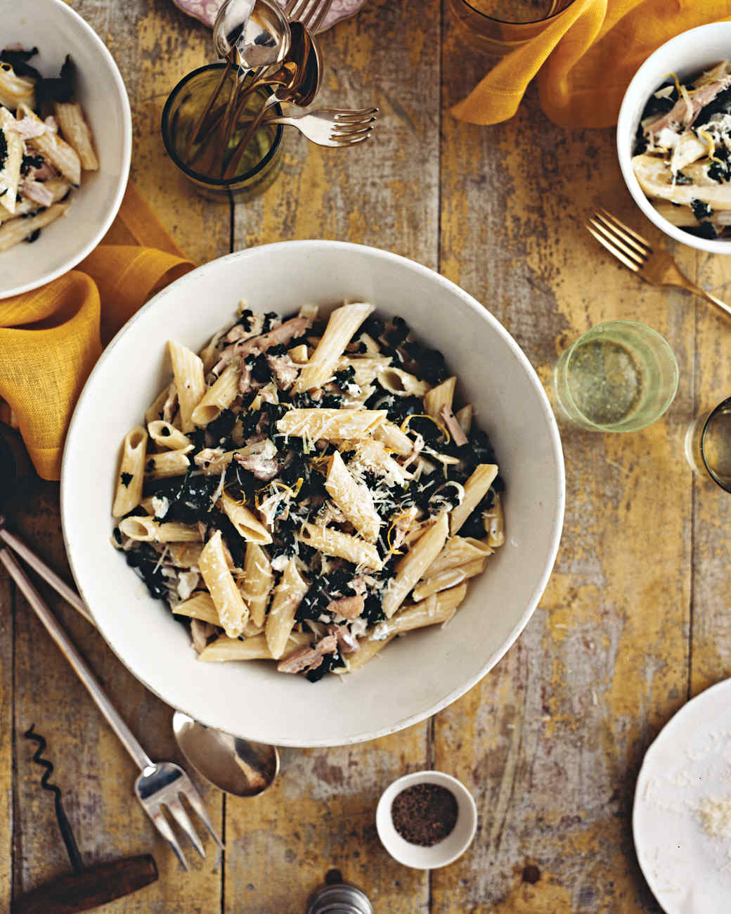 Kale Thanksgiving Recipes
 Penne with Goat Cheese Kale Olives and Turkey Recipe