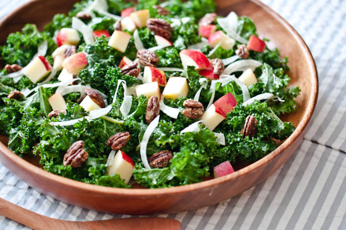 Kale Thanksgiving Recipes
 Kale Salad with Apples Fennel and Can d Pecans