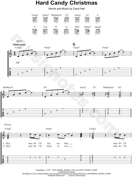 Lyrics Hard Candy Christmas
 Dolly Parton "Hard Candy Christmas" Guitar Tab in C Major