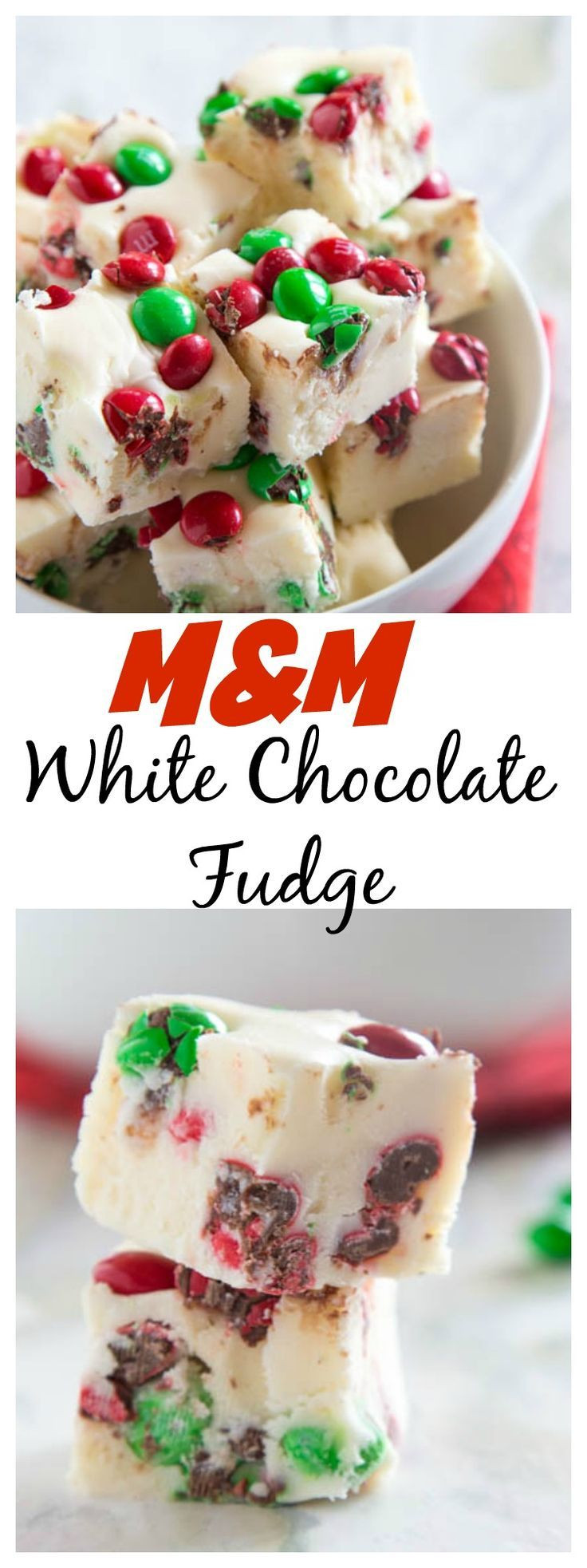 M&amp;M Christmas Cookies
 M&M White Chocolate Fudge – Easy sweet white chocolate
