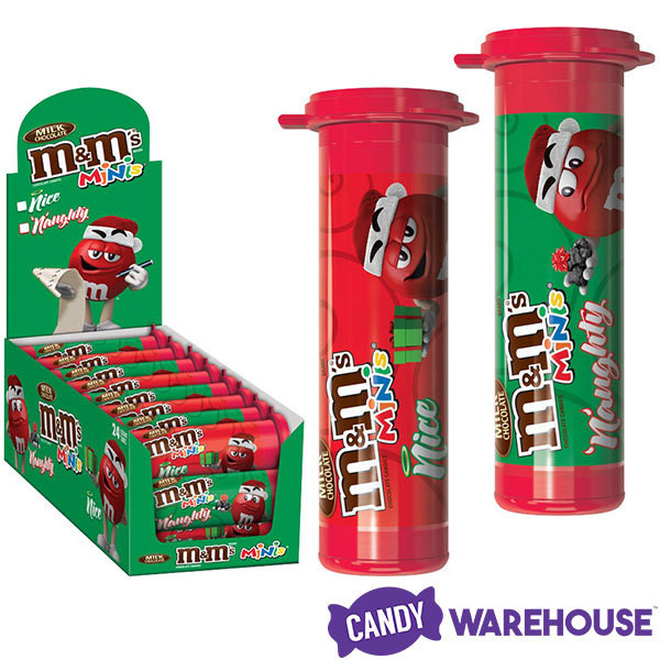 M&amp;M Christmas Cookies
 Christmas M&M s Minis Naughty or Nice Candy Tubes 24