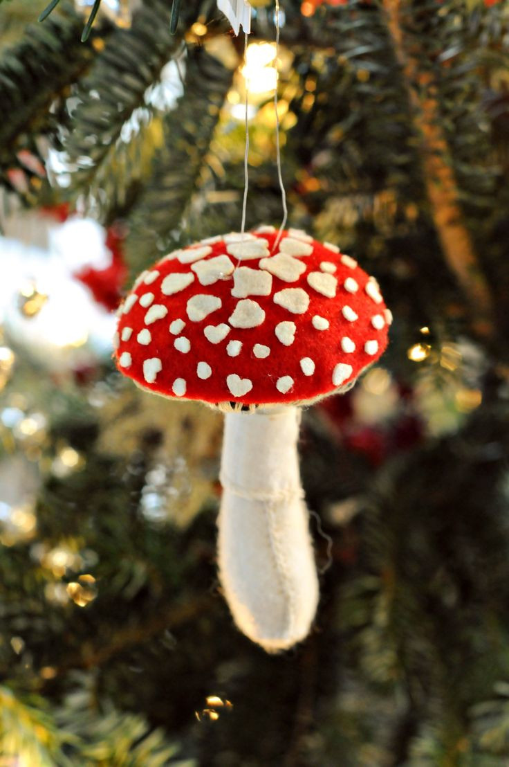 Mushrooms And Christmas
 felt mushroom Yuletide Solstice Cheer