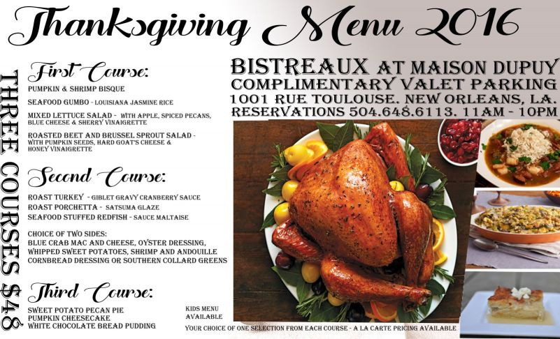 New Orleans Thanksgiving Dinner
 Up ing Events Live Music in Bistreaux Sunday Jazz