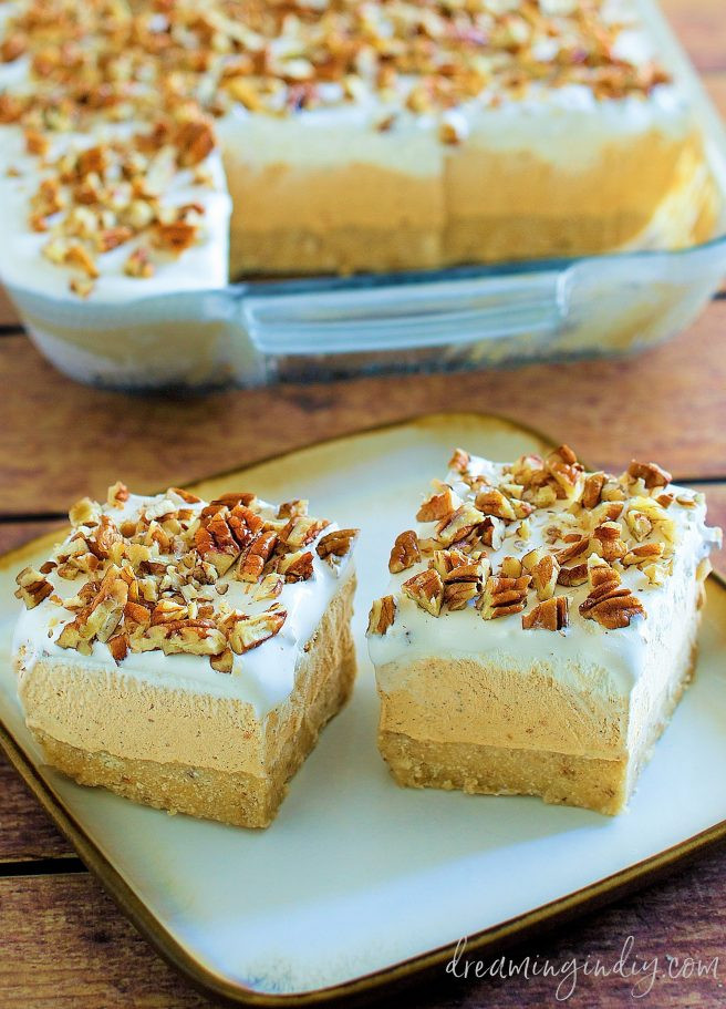 No Bake Fall Desserts
 Pumpkin Spice Lush – Easy No Bake Layered Dessert Recipe