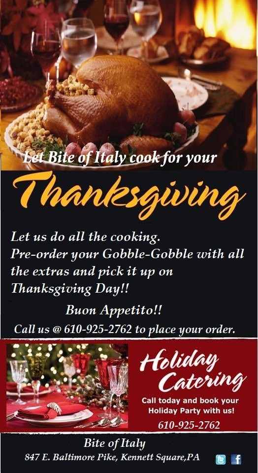 Order Cooked Thanksgiving Turkey
 Skip the Cooking This Holiday Book Bite of Italy to Cook