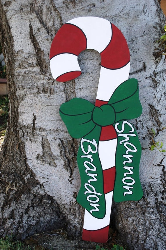 Outdoor Christmas Candy Canes
 Christmas Candy Cane Wood Yard Art Outdoor Decoration