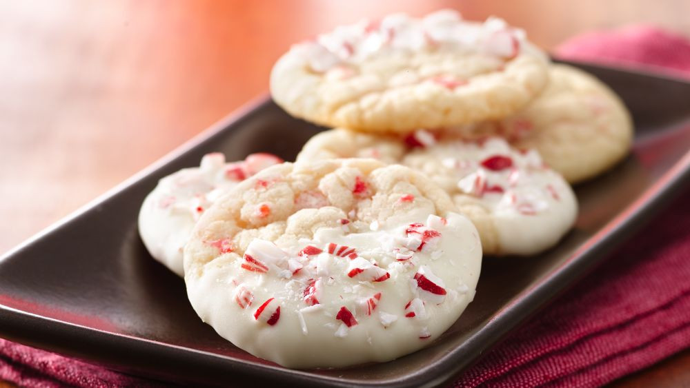 Peppermint Christmas Cookies
 Double Peppermint Crunch Cookies recipe from Pillsbury