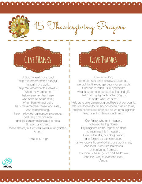 Prayer For Thanksgiving Dinner
 15 Thanksgiving Prayers iMom