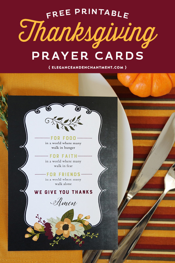 Prayer For Thanksgiving Dinner
 Free Printable Thanksgiving Prayer Cards