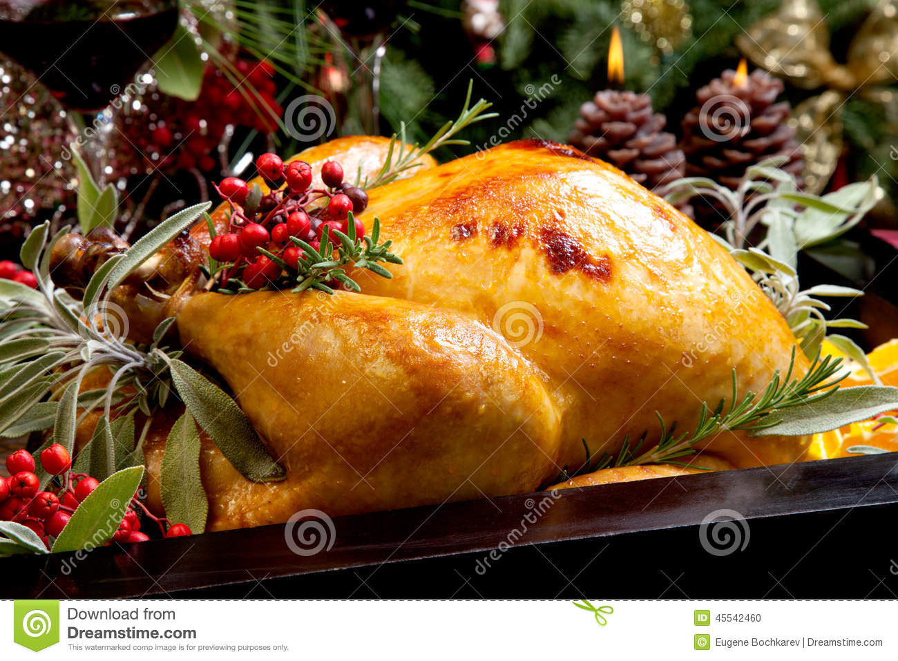 Prepared Christmas Dinners To Go
 Christmas Turkey Prepared For Dinner Stock Image