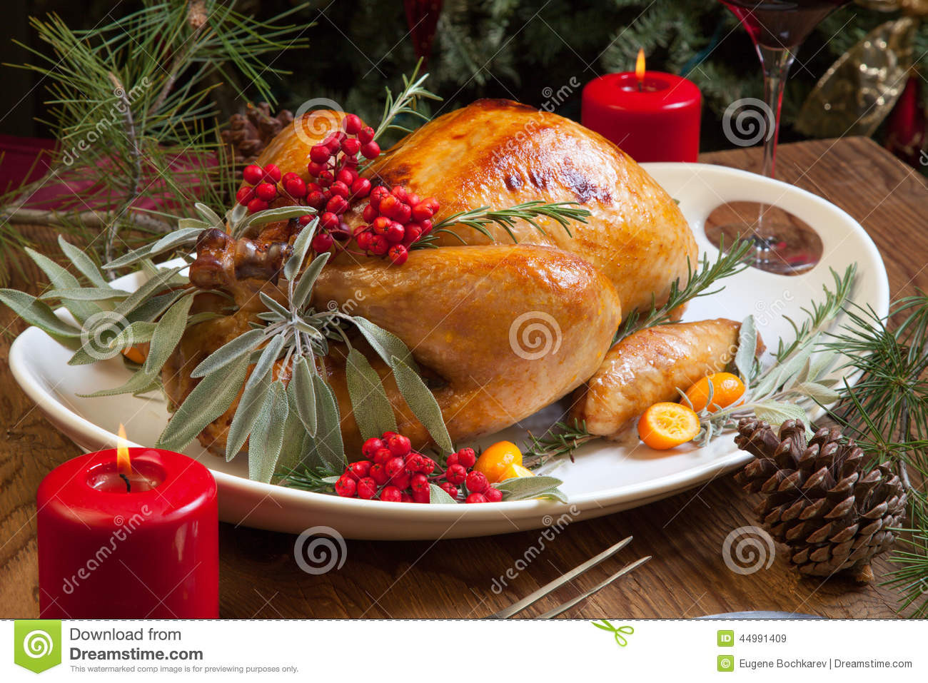 Prepared Christmas Dinners To Go
 Christmas Turkey Prepared For Dinner Stock Image Image