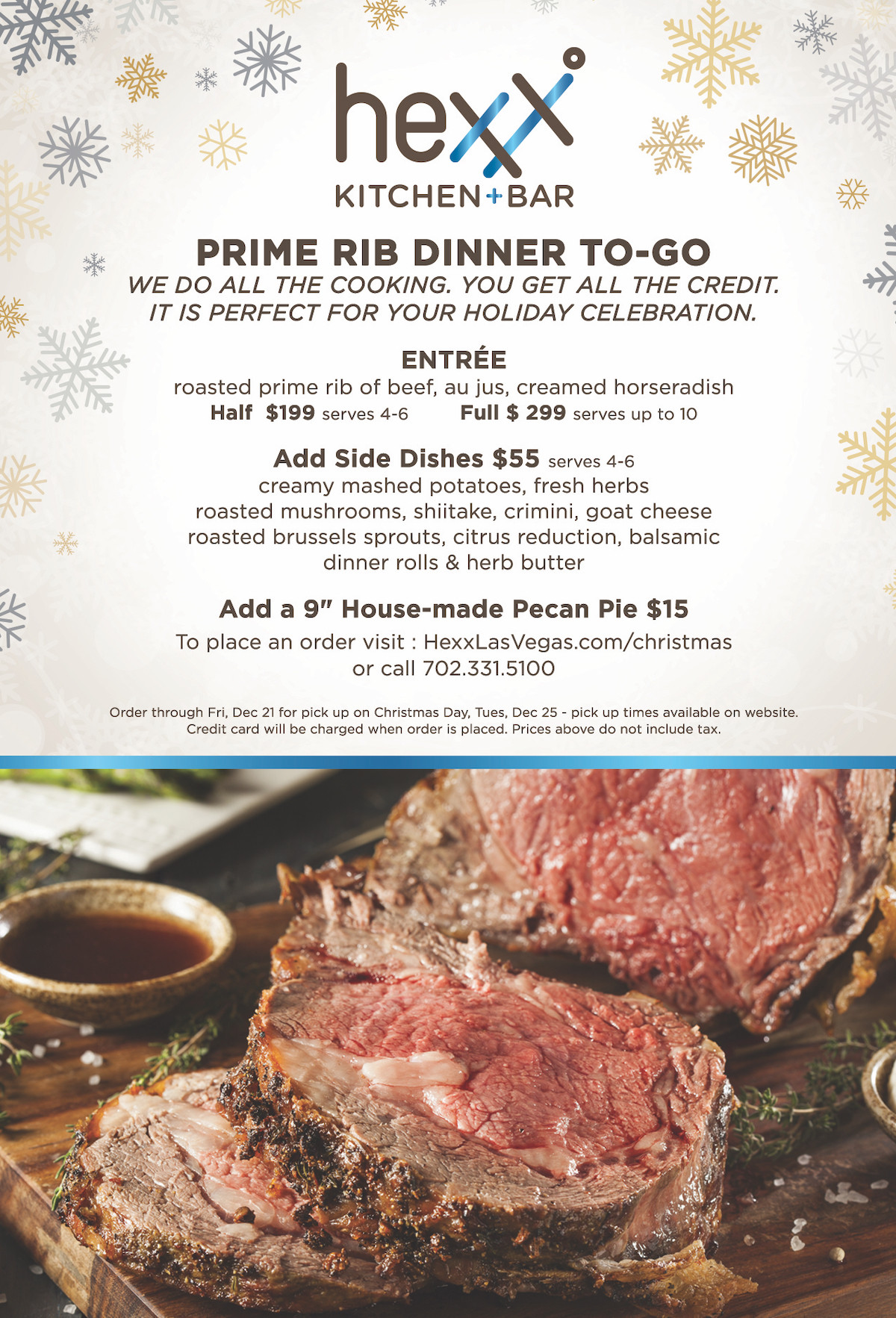 Prime Rib Dinner Menu Christmas
 christmas dinner 2018 HEXX kitchen bar Paris Las