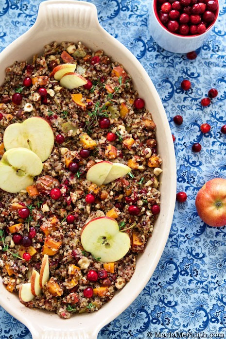 Quinoa Thanksgiving Recipes
 Quinoa Stuffing with Apple Sweet Potato & Hazelnuts recipe