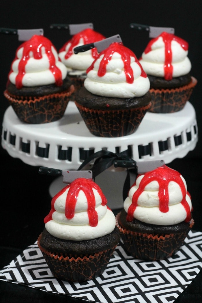 Recipe For Halloween Cupcakes
 Bloody Knife Halloween Cupcakes Recipe
