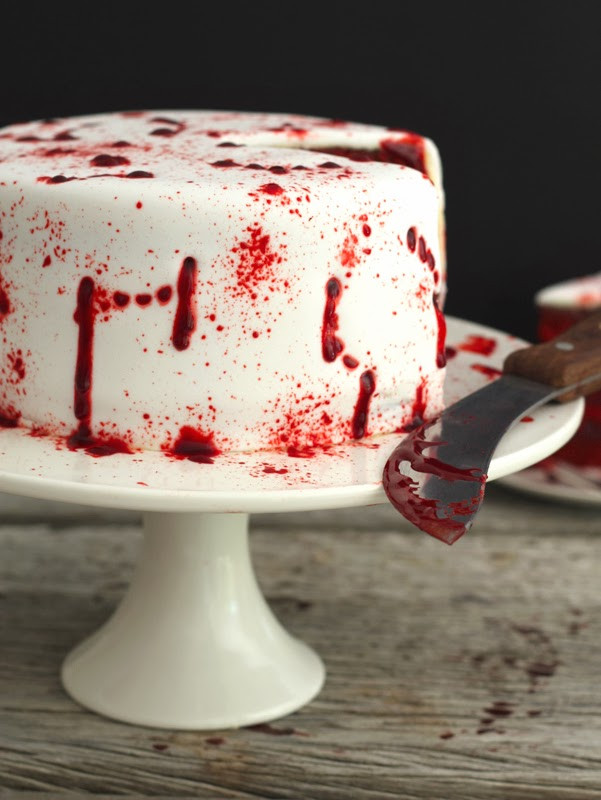 Red Velvet Halloween Cake
 butter hearts sugar Vamp Attack Halloween Cake