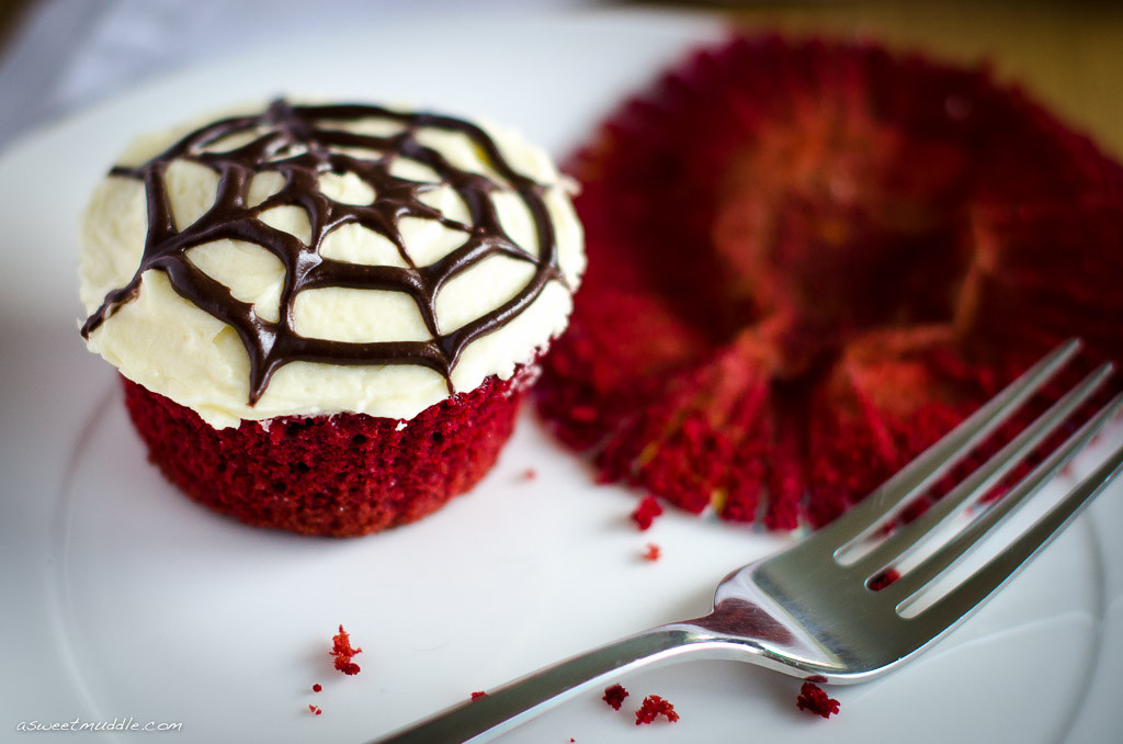Red Velvet Halloween Cupcakes
 A spooky Halloween treat Red velvet cupcakes