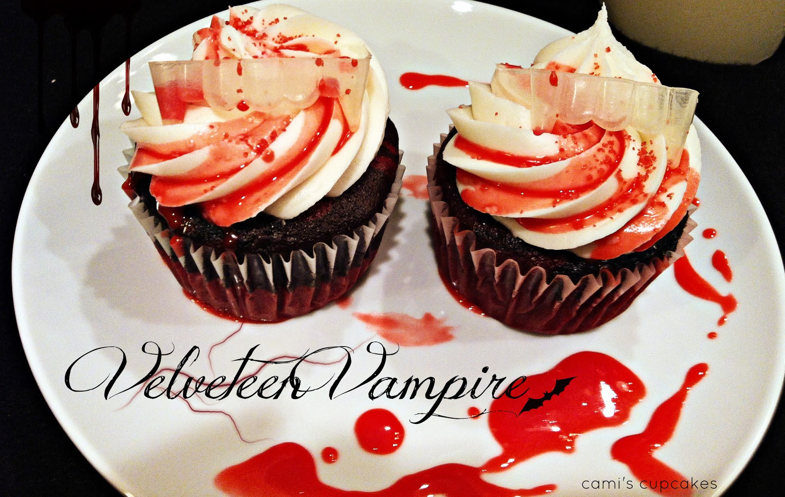 Red Velvet Halloween Cupcakes
 cami s cupcakes Velveteen Vampire Red Velvet Cupcake