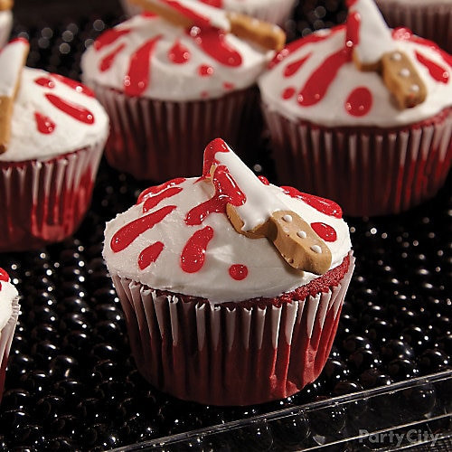 Red Velvet Halloween Cupcakes
 Red Velvet Cleaver Cupcakes How To Party City