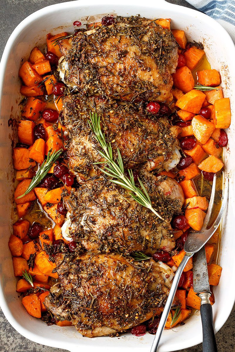 Roasted Turkey Recipes Thanksgiving
 Roasted Turkey Thighs with Garlic Herb Butter — Eatwell101