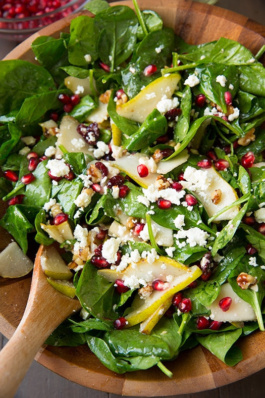 Salad For Christmas Dinner
 Pear Pomegranate and Spinach Salad Cooking Classy