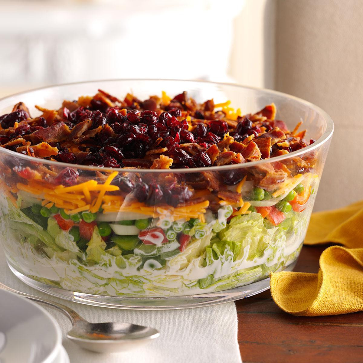 Salads For Thanksgiving Potluck
 Overnight Layered Lettuce Salad Recipe