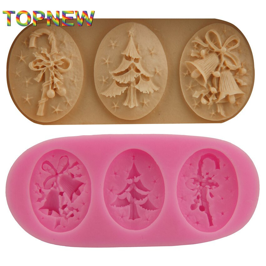 Silicone Christmas Candy Molds
 Christmas decorate shaped chocolate candy jello 3D