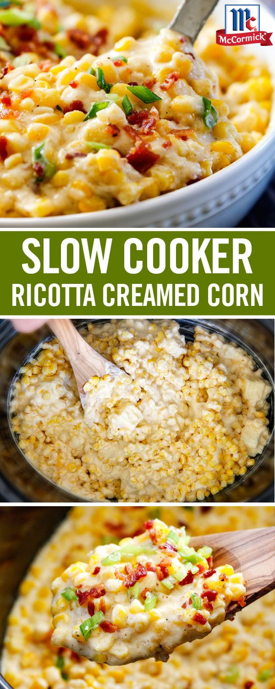 Slow Cooker Side Dishes For Thanksgiving
 Slow Cooker Ricotta Rosemary Creamed Corn