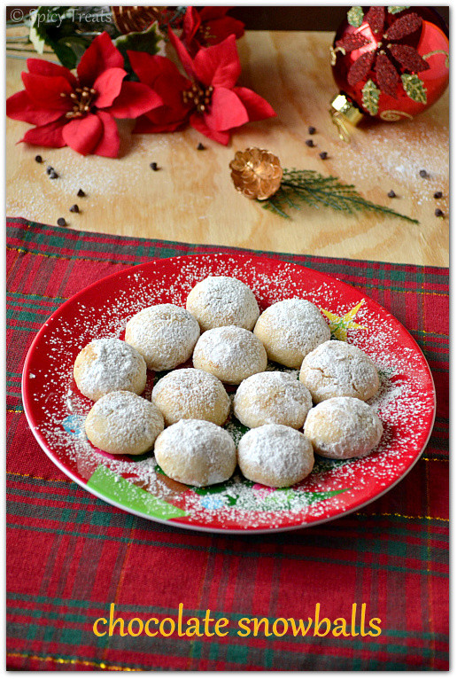 Snowballs Christmas Cookies
 Spicy Treats Chocolate Snowballs Eggless Snowball