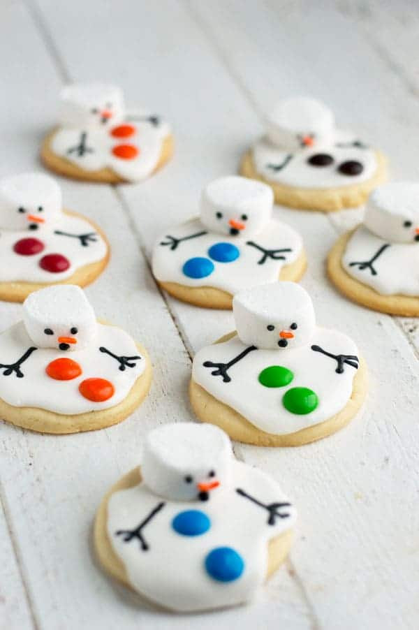 Snowman Christmas Cookies
 Melted Snowman Cookies