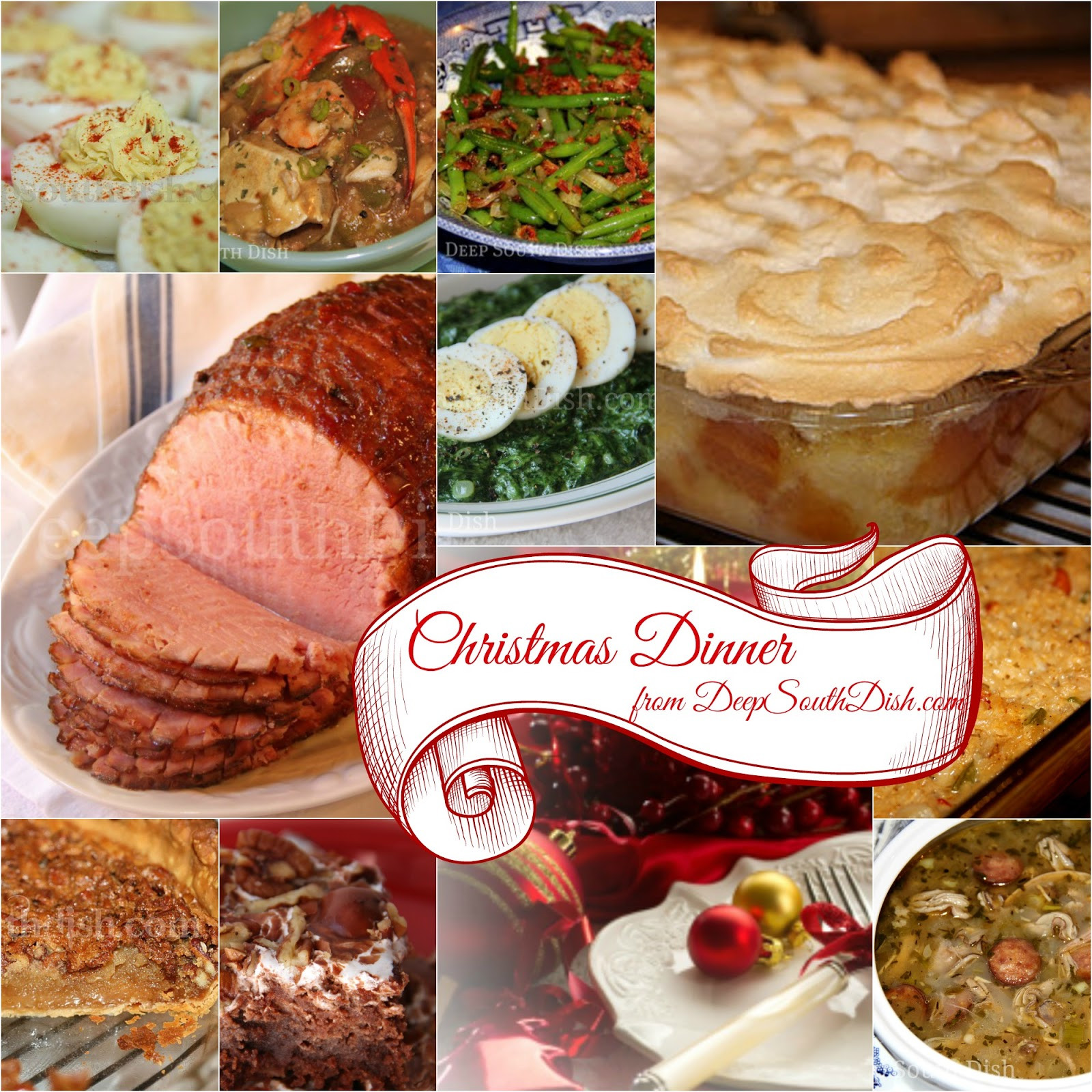 Southern Christmas Dinner
 Deep South Dish Southern Christmas Dinner Menu and Recipe