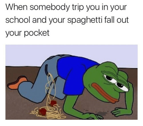 Spaghetti Falls Out Of Pocket
 25 Best Memes About Spaghetti Falls Out
