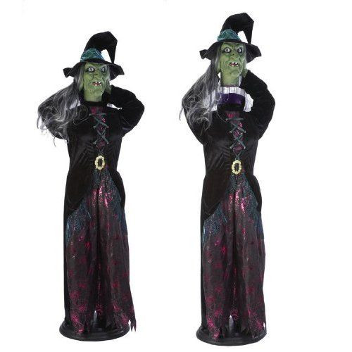 Stew Brew Witch And Child Animated Halloween Decoration
 Heads up Hilda 6 Foot Animated Witch