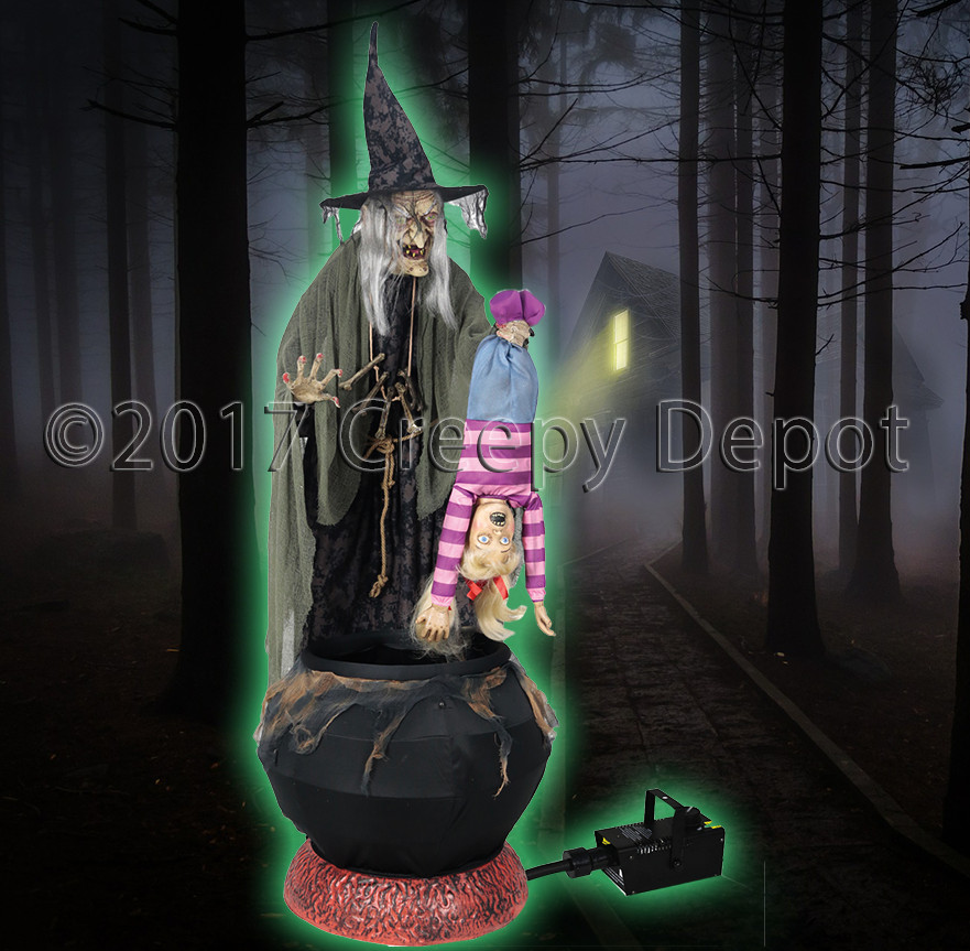 Stew Brew Witch And Child Animated Halloween Decoration
 Stew Brew Witch "WITH" Fog Machine – Creepy Depot