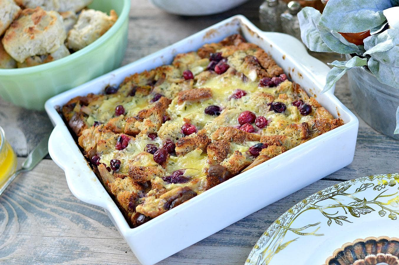 Thanksgiving Bread Pudding
 Turkey Cranberry and Brie Bread Pudding Thanksgiving