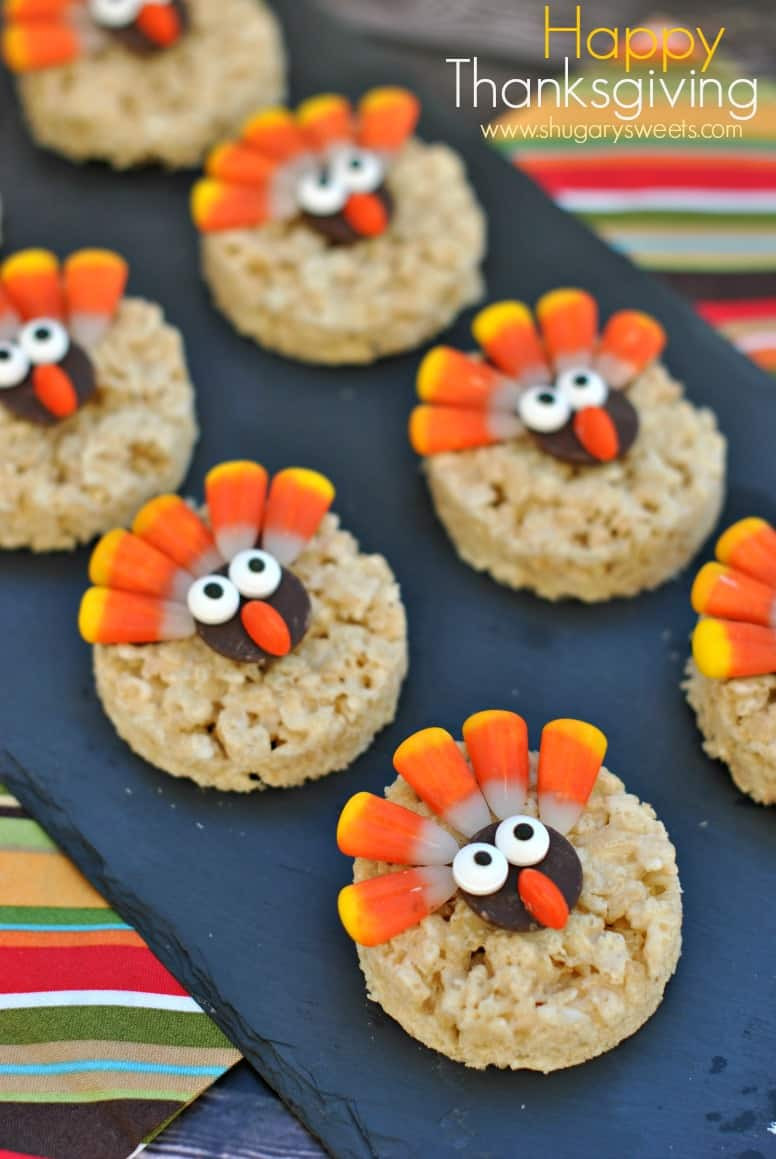 Thanksgiving Desserts For Kids
 Turkey Rice Krispie Treats Shugary Sweets