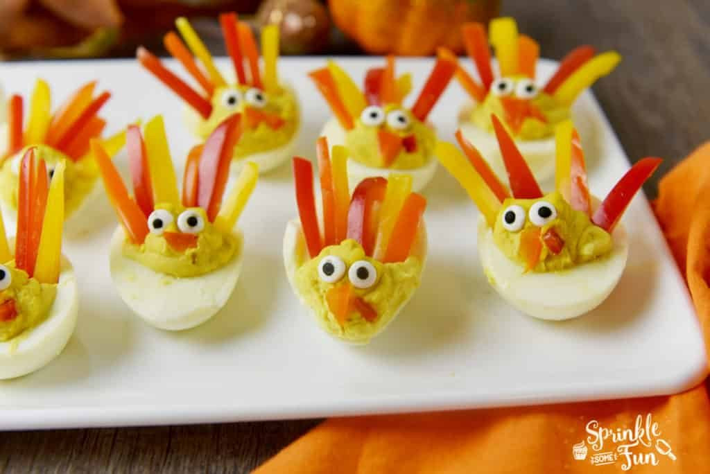 Thanksgiving Deviled Eggs Recipe
 Deviled Egg Turkeys Sprinkle Some Fun