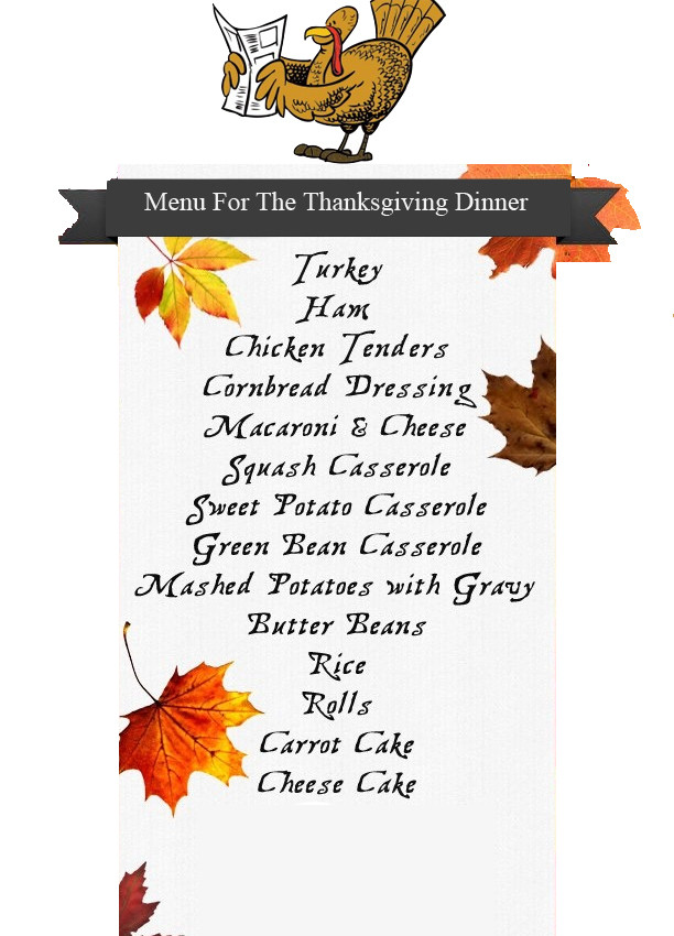 Thanksgiving Dinner Food List
 Thanksgiving Day Preparation