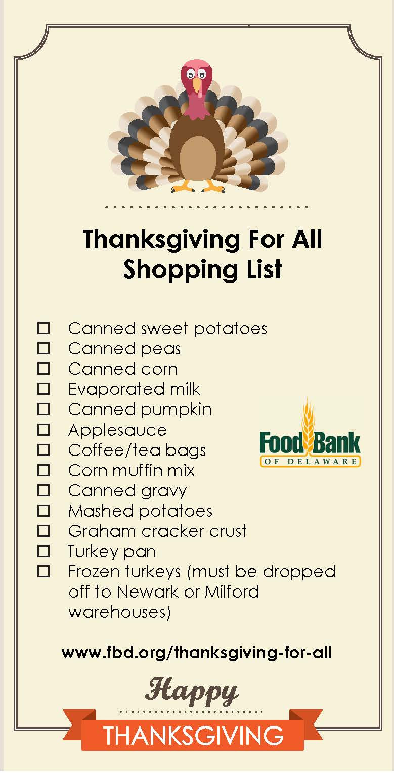 Thanksgiving Dinner Food List
 Thanksgiving for All Food Drive UPDATE Active Adults
