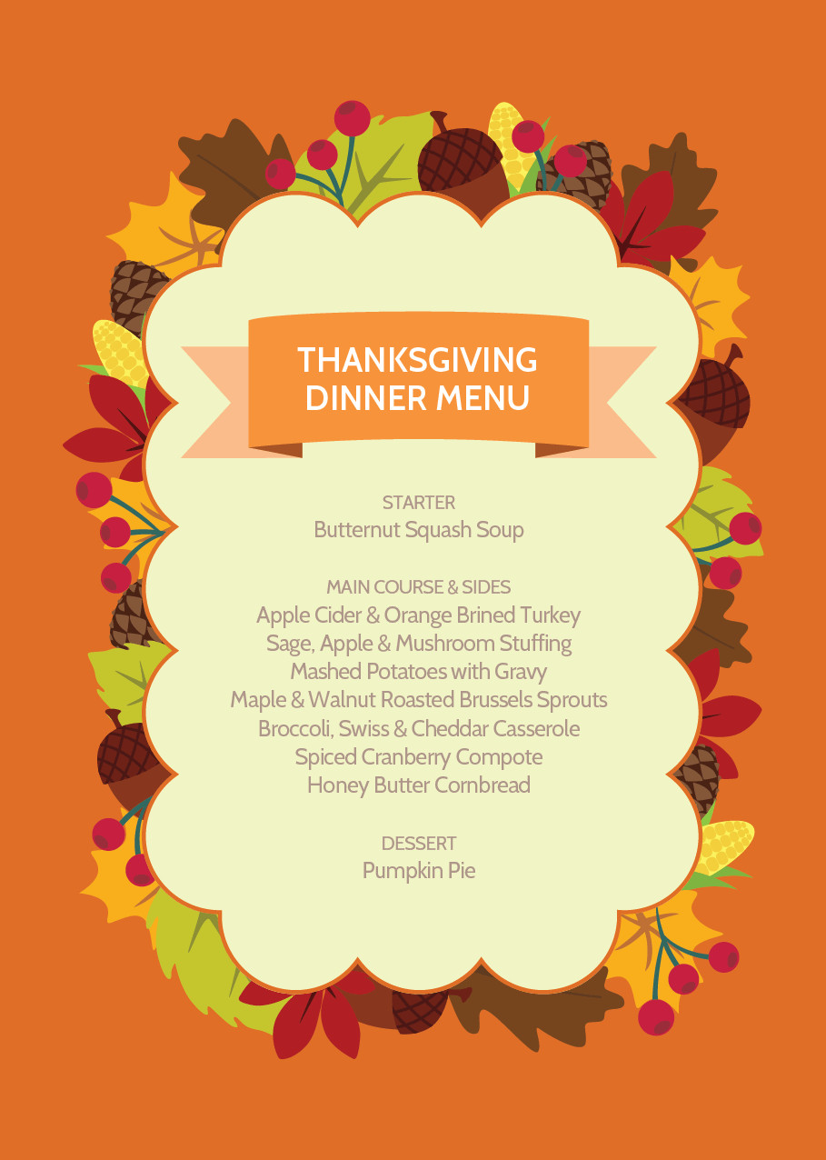 Thanksgiving Dinner Food List
 Easy and Tasty Thanksgiving Dinner Menu Recipes and