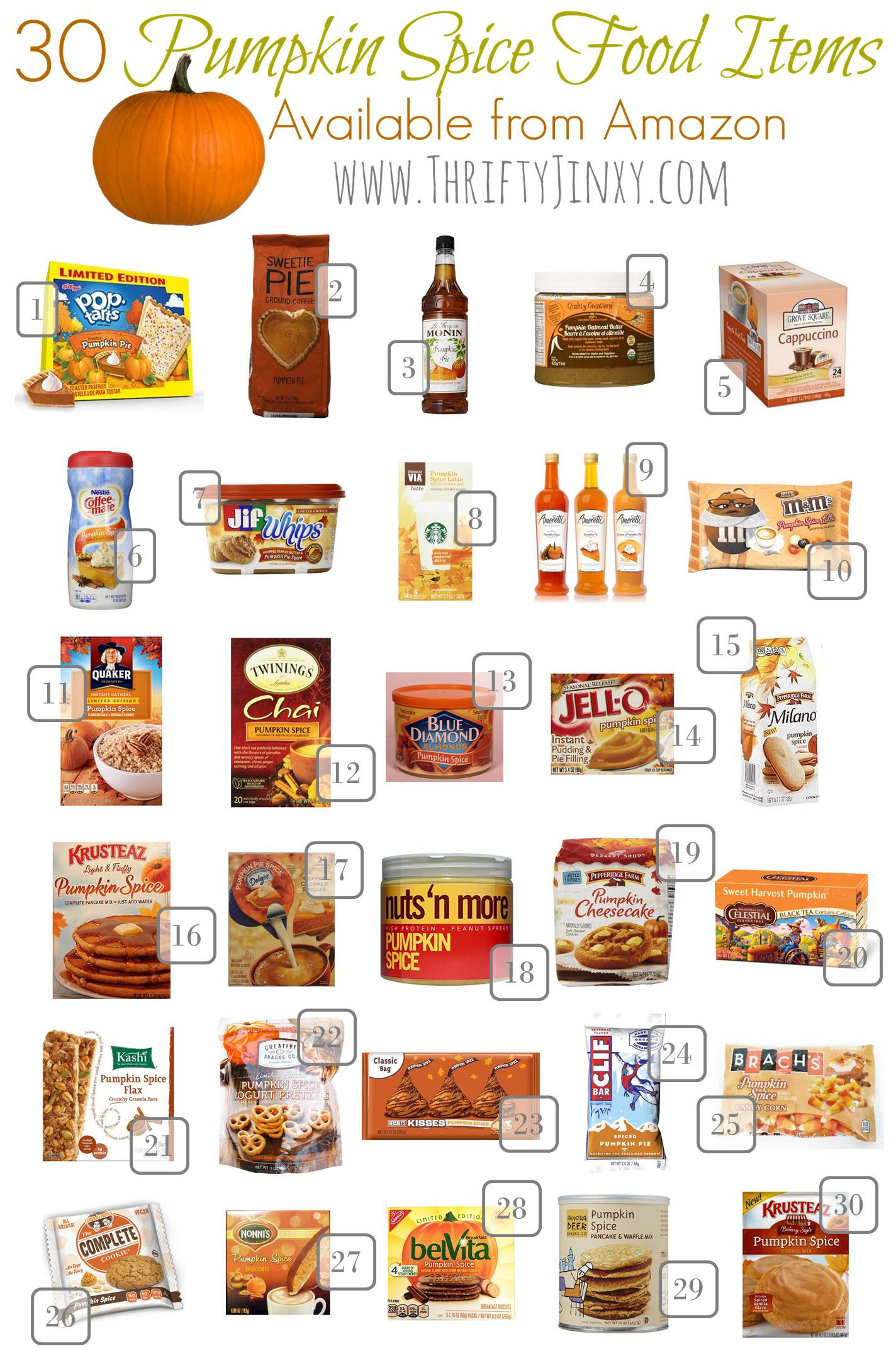 Thanksgiving Dinner Items
 30 Pumpkin Spice Food Items Perfect for Fall Thrifty Jinxy