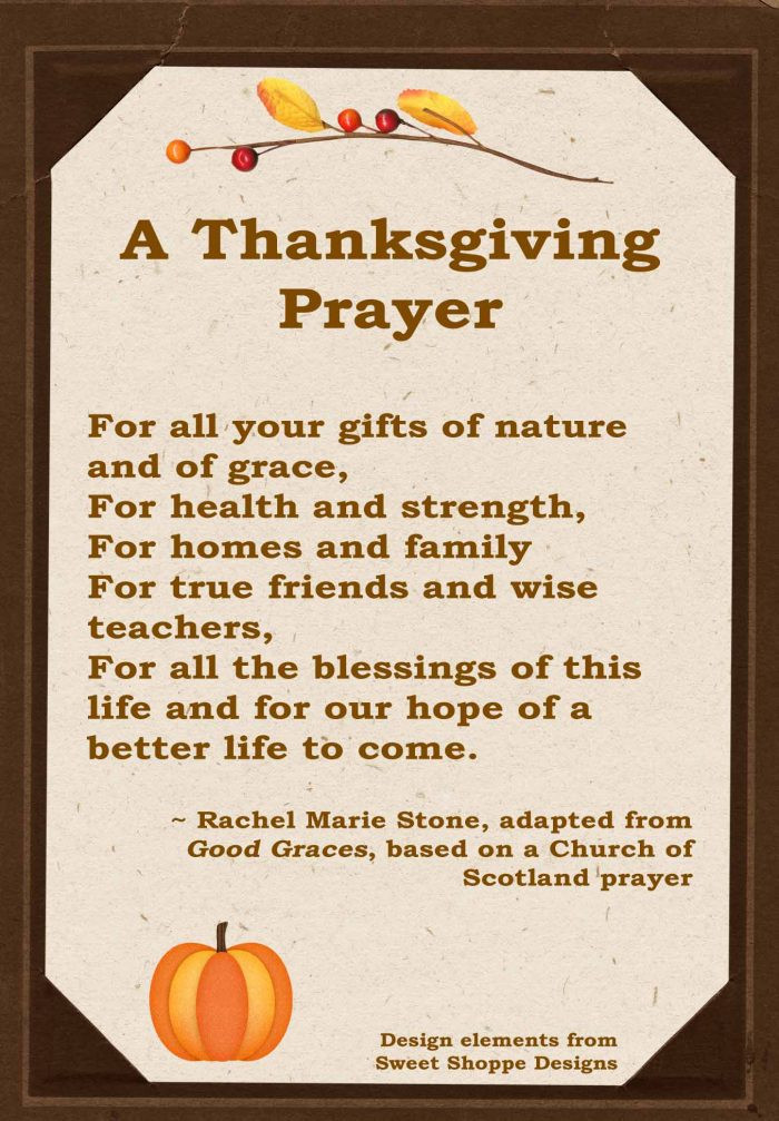 Thanksgiving Dinner Prayer
 A Thanksgiving Prayer Wholistic Woman
