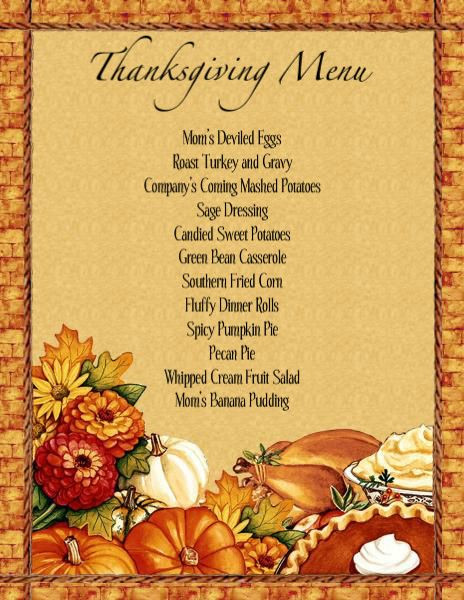 Thanksgiving Dinner Restaurant
 Menu Templates Free Download THANKSGIVING