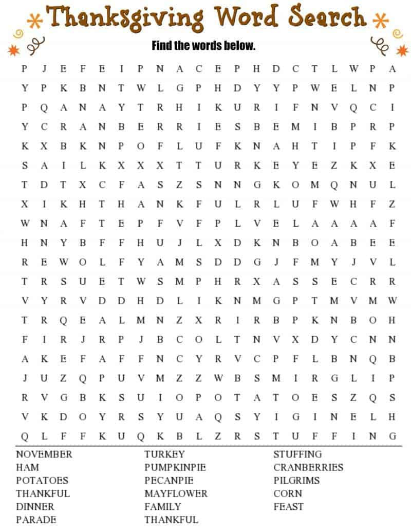 Thanksgiving Dinner Word Whizzle Search
 Thanksgiving Word Search Free Printable Worksheet
